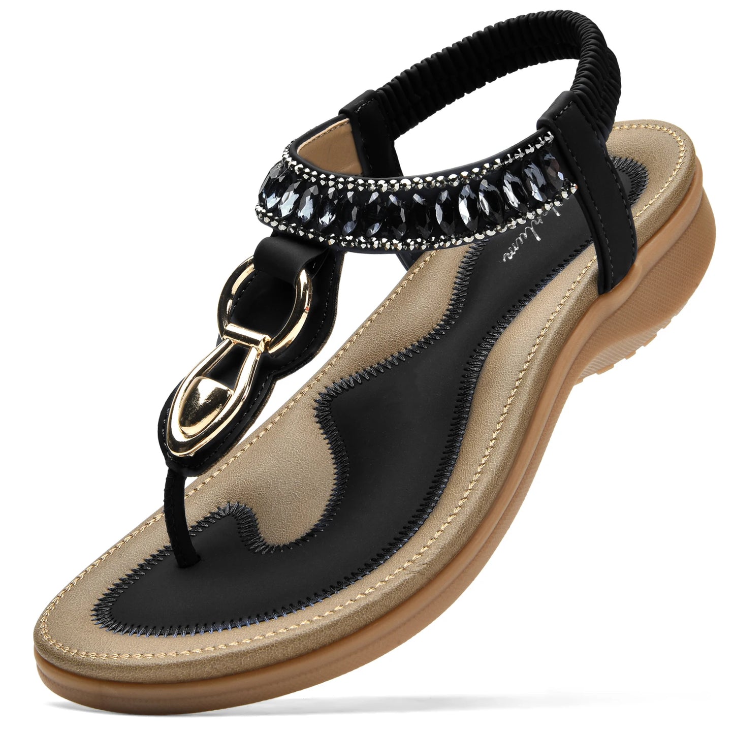 Womens T-Strap Flip Flop Thong Sandals Beach Shoes for Women Comfortable Summer Dressy Flat Sandals