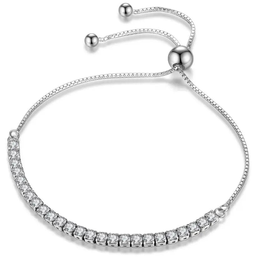 3/4/5MM Moissanite Tennis Bracelet 925 Sterling Silver Plated 18K White Gold Pass Diamond Test with GRA Bracelets for Women Men