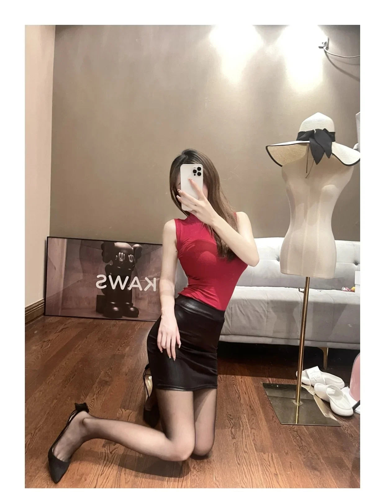 Matte Leather Slim Mini Skirt High Waist Sexy Fashion Imitation PU Leather Skirt Short Korean Nightclub Streetwear for Women