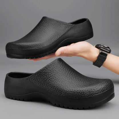 Comwarm Eva Men Clogs Slippers Chef Shoes Non-slip Kitchen Shoes Work Shoes Oil-proof Waterproof and Wear-resistant Rubber Shoes