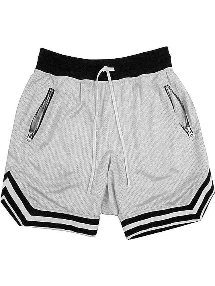 Men's Mesh Sports Track Shorts Summer Basketball Fitness Running Breathable Short Pants Loose Muscle Training Bermuda Masculina