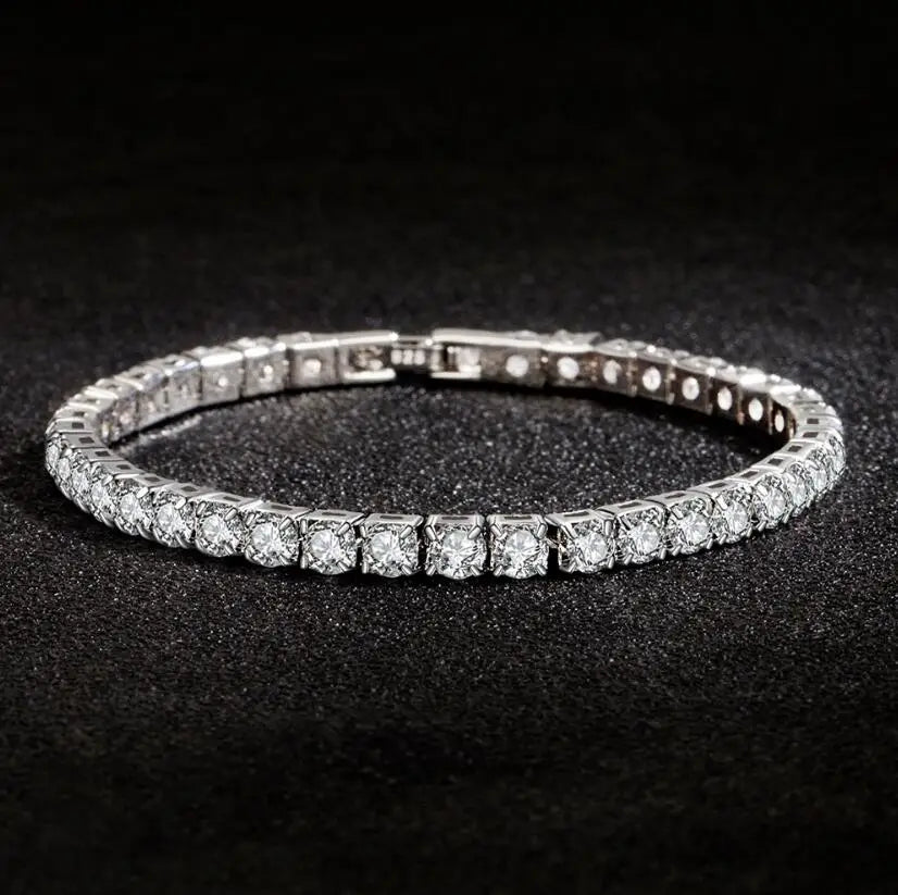 3/4/5MM Moissanite Tennis Bracelet 925 Sterling Silver Plated 18K White Gold Pass Diamond Test with GRA Bracelets for Women Men