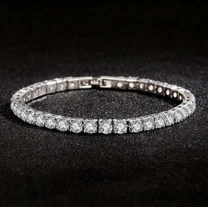 3/4/5MM Moissanite Tennis Bracelet 925 Sterling Silver Plated 18K White Gold Pass Diamond Test with GRA Bracelets for Women Men