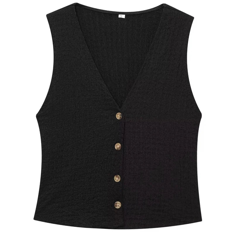 HXAO Textured Pant Sets Women's Two Pieces Set Crop V-Neck Sleeveless Vest 2 Piece Sets Woman Outfit Lace-Up Trousers Sets Suits