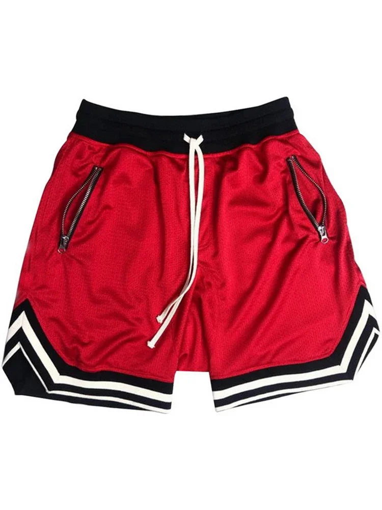 Men's Mesh Sports Track Shorts Summer Basketball Fitness Running Breathable Short Pants Loose Muscle Training Bermuda Masculina