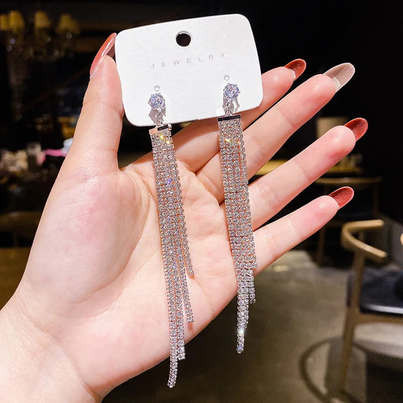New Vintage Statement Gray Crystal Leaf Earrings for Women Fashion Unique Accessories Party Jewelry Birthday Anniversary Gifts