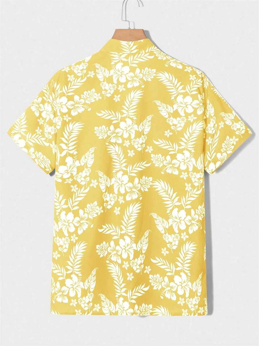 Summer men's new tropical 3D printing lapel short-sleeved shirt Hawaiian casual daily wearing large size XS-5XL