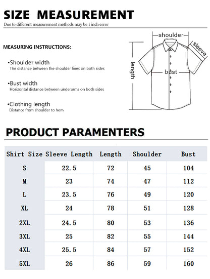 New Men's Short Sleeve Button Shirt Polka Dot Lapel Fashion Design Casual Lightweight Breathable Comfortable Outdoor Men Clothes