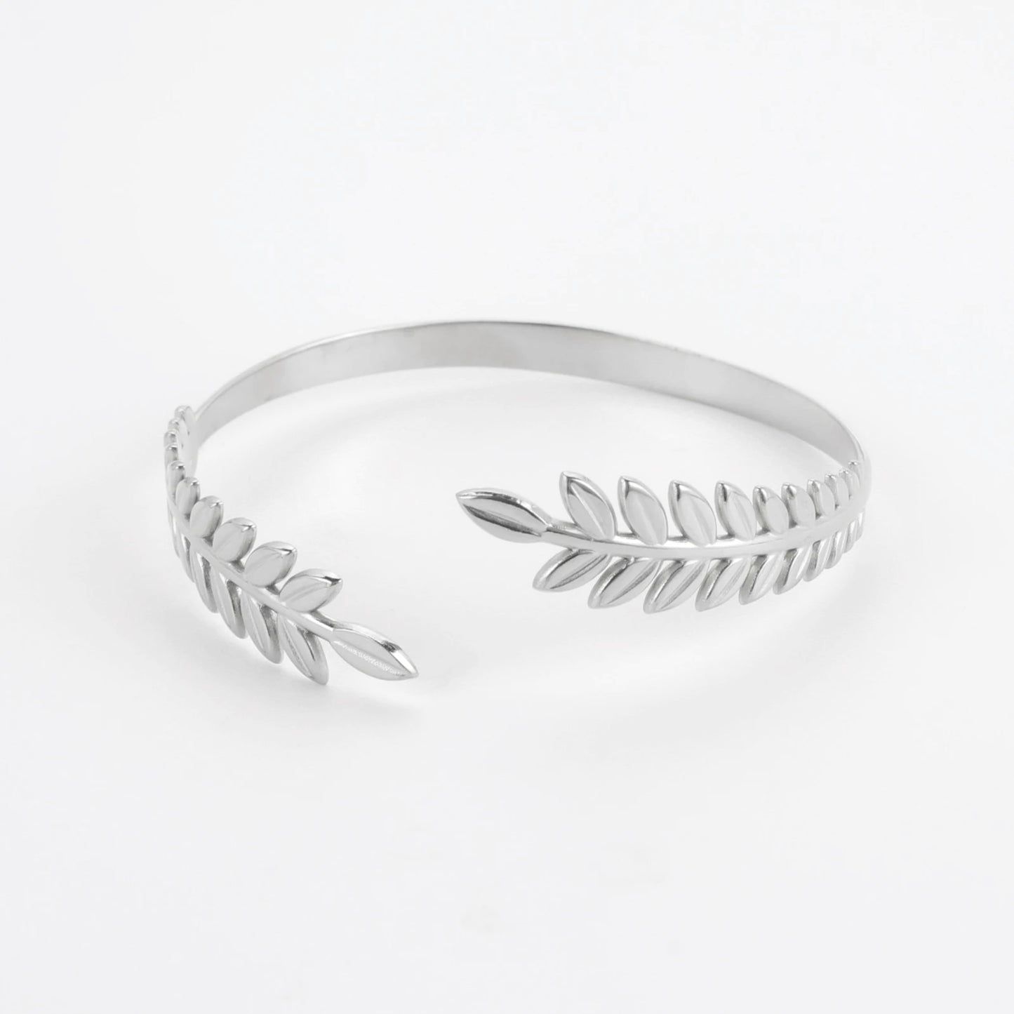 Skyrim Stainless Steel Greek Roman Laurel Leaf Bracelet for Women Gold Color Wheat Ears Boho Bangle Jewelry Valentine's Day Gift