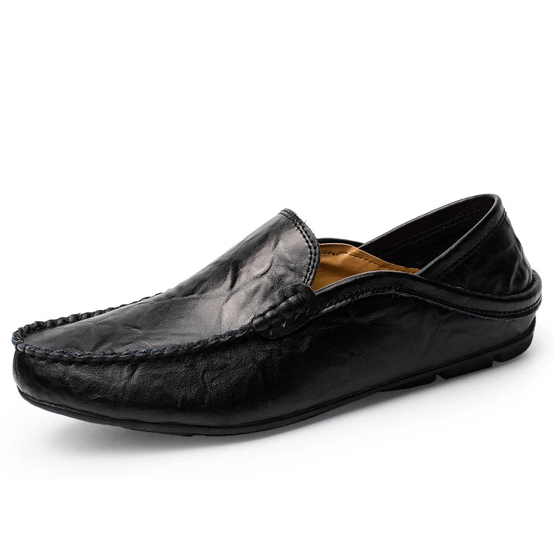 Italian Men Shoes Casual Luxury Brand 2020 Summer Mens Loafers Genuine Leather Moccasins Breathable Slip on Boat Shoes BTMOTTZ