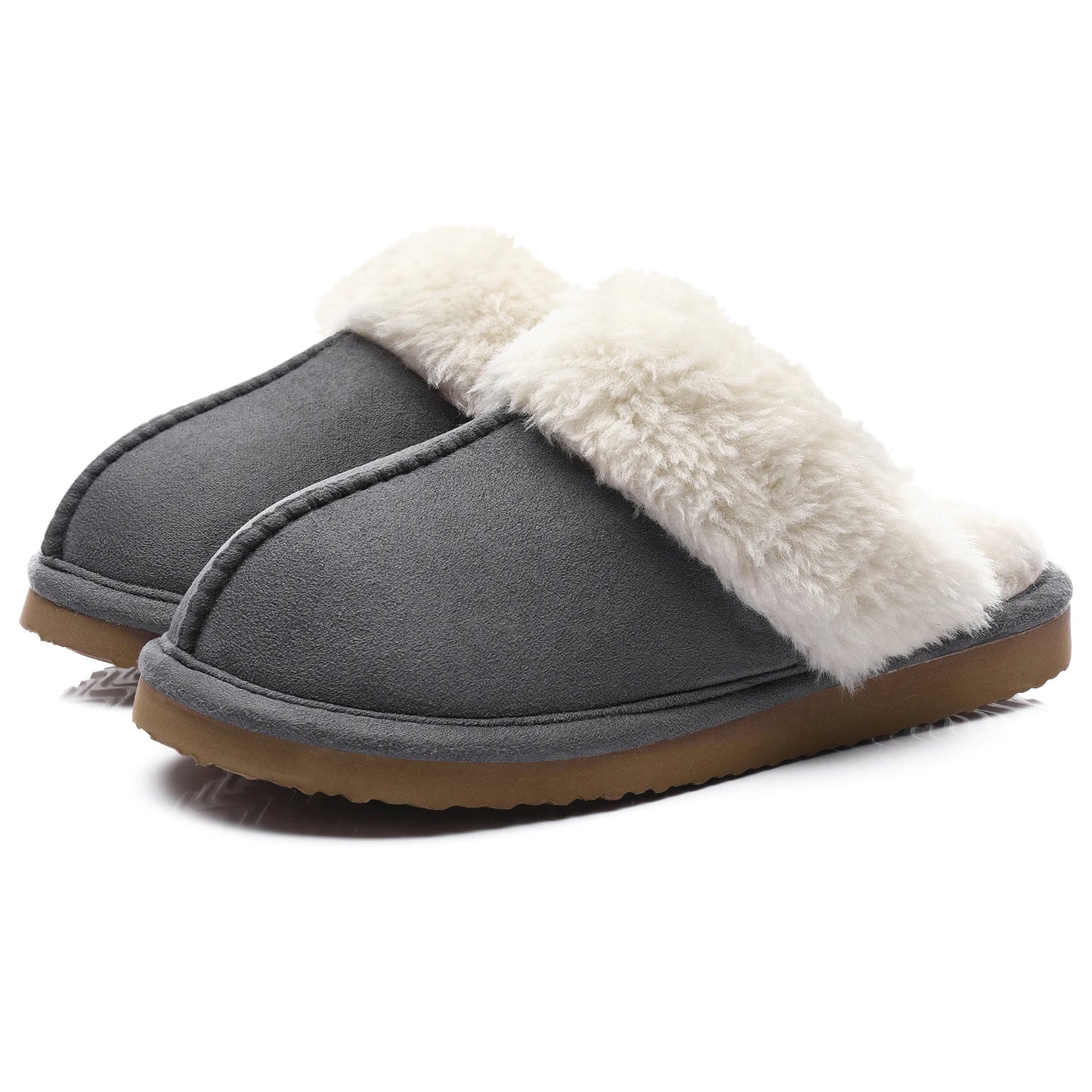Litfun Fuzzy Platform Slippers For Women Winter Warm House Shoes With Memory Foam Outdoor Anti-Slip Fashion Fur Fluffy Slippers