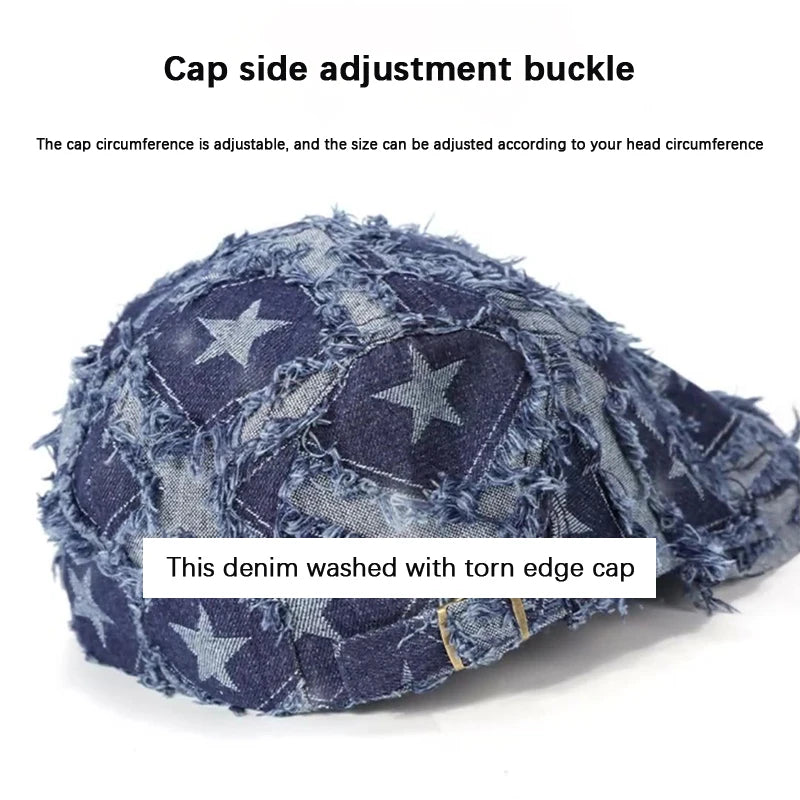 Vintage Plaid Wool Blend Ivy Cap for Women Men Retro Style Flat Cap Newsboy Hat with Adjustable Buckle Strap