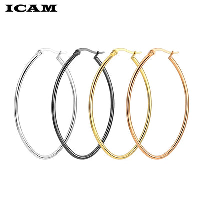 ICAM Jewelry  Hoop Earring For Women Brincos Gold Color Geometric Earrings Steampunk Style Statement Party Jewelry