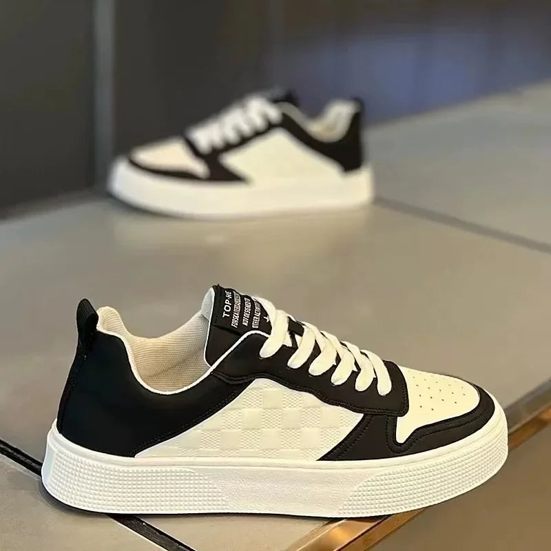 White Casual Leather Men Sneakers Shoes Comfortable Trend Board Shoes for Men Breathable Sneakers Sports Shoes Men Running Shoes