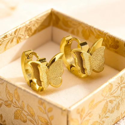 Stainless Steel Butterfly Bracelet Necklace Earrings Trend Design Advanced Sense  Ladies Wedding Jewelry Set