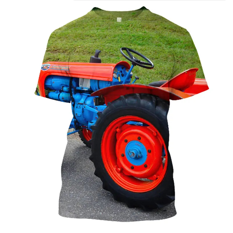 Classic Agricultural Car Harvester Men'S T-Shirt 3d Printed Short Sleeve High-Quality Fashion Street O-Collar Large Size Shirt
