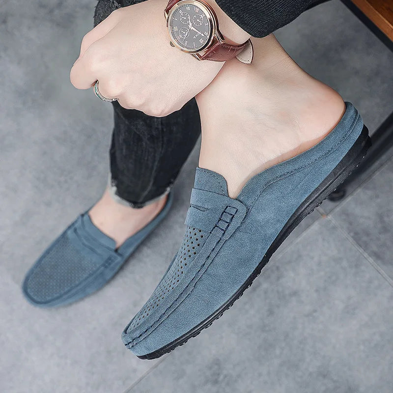 Men's Doudou Shoes Half Support Breathable Baotou Half Slippers Loafer Shoes