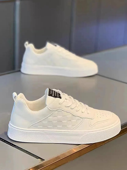 White Casual Leather Men Sneakers Shoes Comfortable Trend Board Shoes for Men Breathable Sneakers Sports Shoes Men Running Shoes