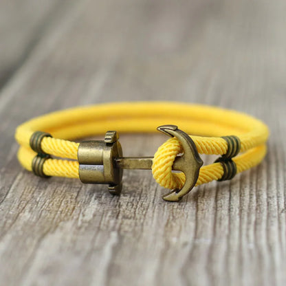 New Men Bracelet Rope Bronze Bilayer Easy Hook Nautical Braclet Gift For Him Beach Surfer Jewelry Accessories Pulsera Hombre