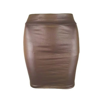 Matte Leather Slim Mini Skirt High Waist Sexy Fashion Imitation PU Leather Skirt Short Korean Nightclub Streetwear for Women
