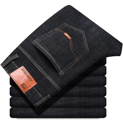 Autumn new men's micro elastic straight leg denim pants with shape and skin friendly business men's pants in multiple sizes