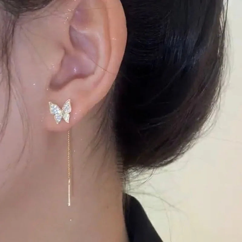 New Vintage Statement Gray Crystal Leaf Earrings for Women Fashion Unique Accessories Party Jewelry Birthday Anniversary Gifts