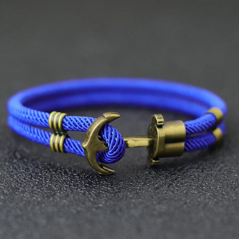 New Men Bracelet Rope Bronze Bilayer Easy Hook Nautical Braclet Gift For Him Beach Surfer Jewelry Accessories Pulsera Hombre