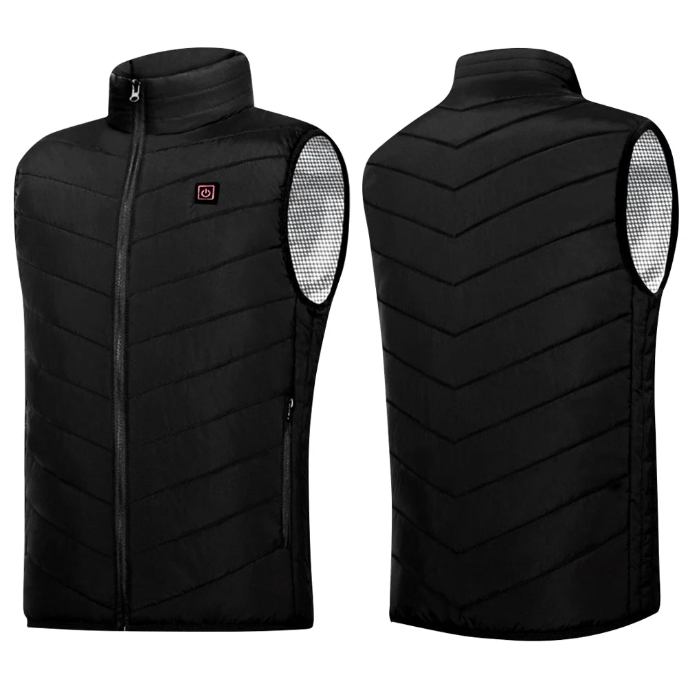 No battery 9 Zone Heating Vest Mens USB Infrared Thermal Jacket Smart Heated Clothes Winter Cold-proof Thick Sleeveless Hiking