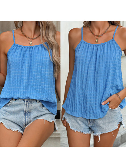 Women s Flowy Tank Tops Sleeveless Summer Casual Loose Fit Solid Color Basic Camisole Shirts for Everyday Wear