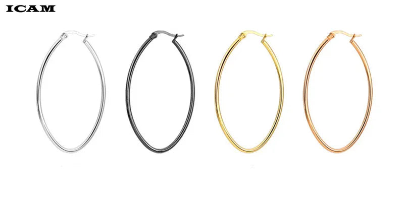 ICAM Jewelry  Hoop Earring For Women Brincos Gold Color Geometric Earrings Steampunk Style Statement Party Jewelry