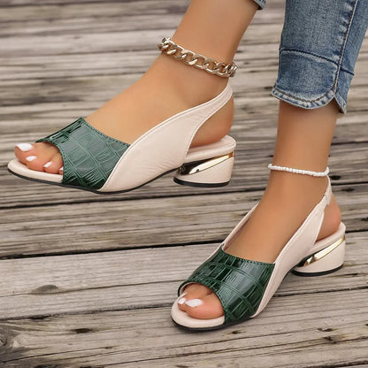2025 Ladies Heels Sandals Chunky Fashion Women's Shoes Designer Summer New Brand Walking Casual Slides Dress Sandals