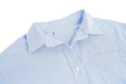 Women's Button Down Shirts 2025 Business Casual Striped Long Sleeve Blouse Spring Collared Office Work Tops