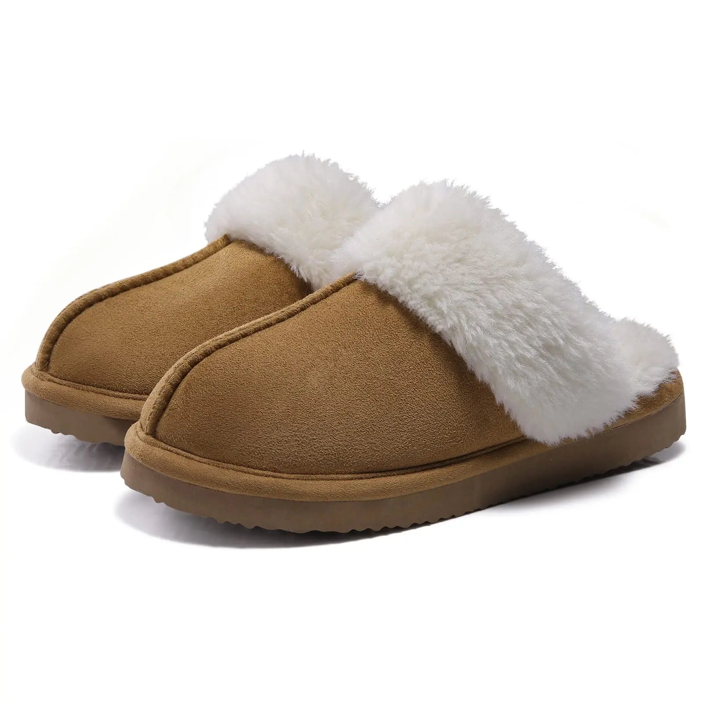 Litfun Fuzzy Platform Slippers For Women Winter Warm House Shoes With Memory Foam Outdoor Anti-Slip Fashion Fur Fluffy Slippers