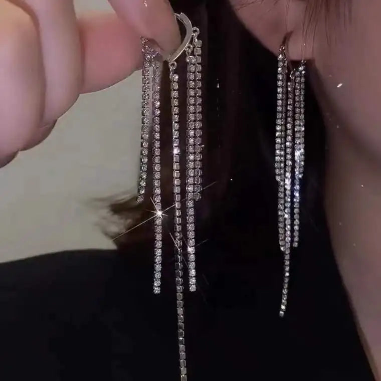 New Vintage Statement Gray Crystal Leaf Earrings for Women Fashion Unique Accessories Party Jewelry Birthday Anniversary Gifts