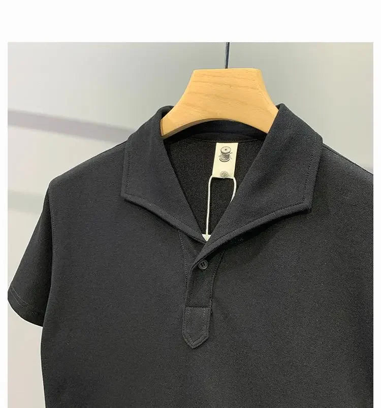 Men's Clothing Comfortable Casual Solid Color Orange Polo Shirt Short Sleeve T-Shirt Summer Loose Fit Collared Trendy Everyday