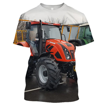 Classic Agricultural Car Harvester Men'S T-Shirt 3d Printed Short Sleeve High-Quality Fashion Street O-Collar Large Size Shirt