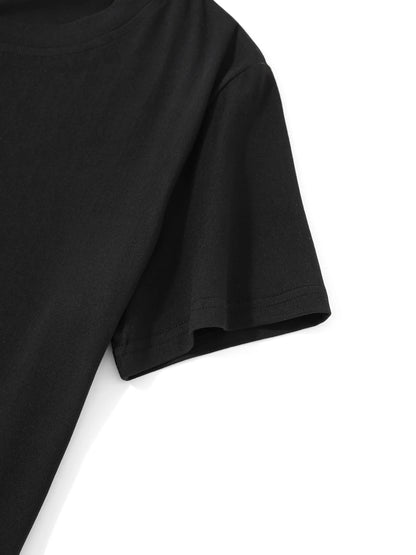 Quand J Etais Petite Letter Print Women's T-shirt Short Sleeve Crew Neck Casual Top for Summer & Spring Women's Y2k Clothing