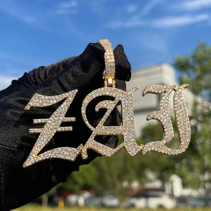 Bubble Letter Old Vintage English Font Customized Name Necklace for Women Personalized Cursive Pendant Hip Hop Jewelry