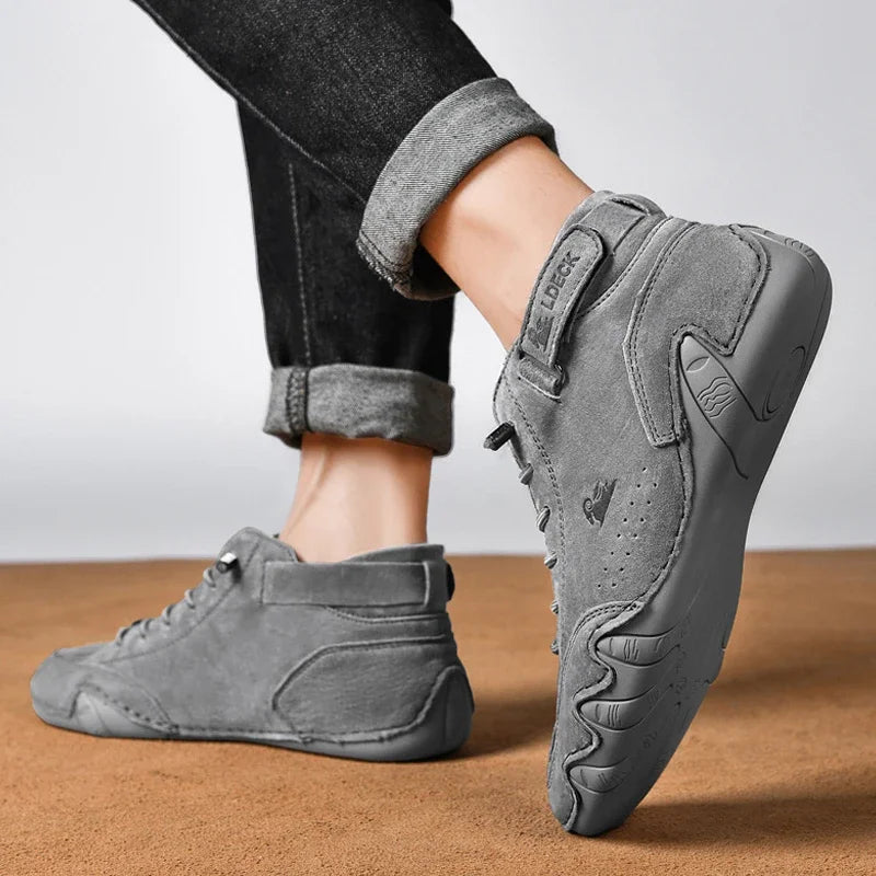 Men's Nude Boots Fashionable Stitching Lightweight Comfortable Soft Upper for Daily Wear Casual Street Style Walking Men Shoes