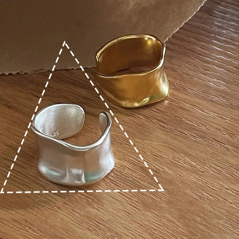 Sam Panda 925 Sterling Silver Rings For Women Men Fine Jewelry Finger Adjustable Open Vintage Chain Ring For Party Birthday Gift