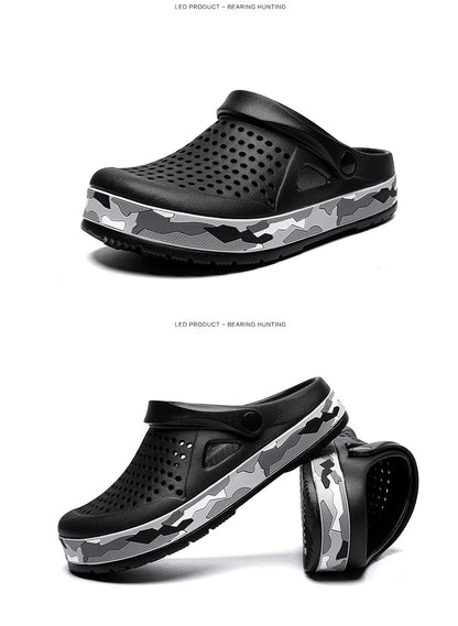 Men's summer casual hole shoes non slip lightweight breathable Two wearing men's sandals fashion comfort beach shoes slippers