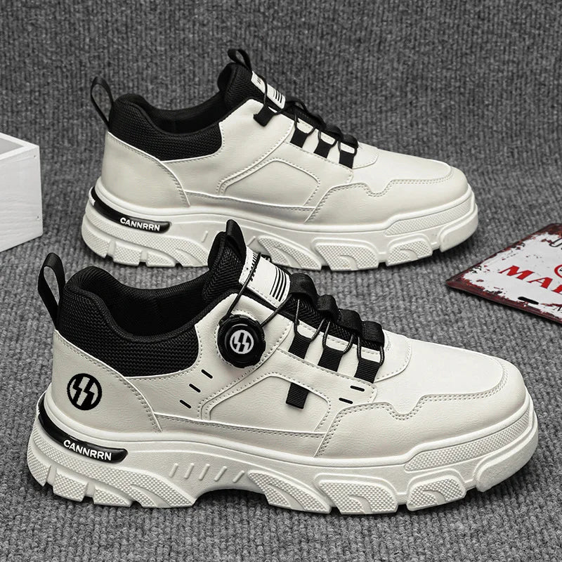 Autumn Men's Sneakers 2026 New Breathable Casual Shoes for Men Buttons Platform Vulcanzed Sneakers Shoes Non-slip Safety Shoes