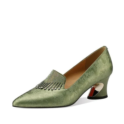 Cresfimix Lady Cute Silver High Quality Spring Slip on High Heel Shoes Women Golden Comfortable Shoes Mujer Tacones Altos E5052