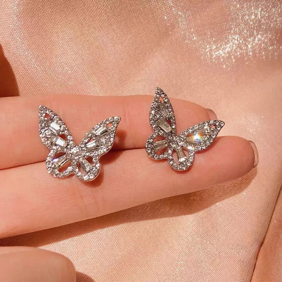New Vintage Statement Gray Crystal Leaf Earrings for Women Fashion Unique Accessories Party Jewelry Birthday Anniversary Gifts