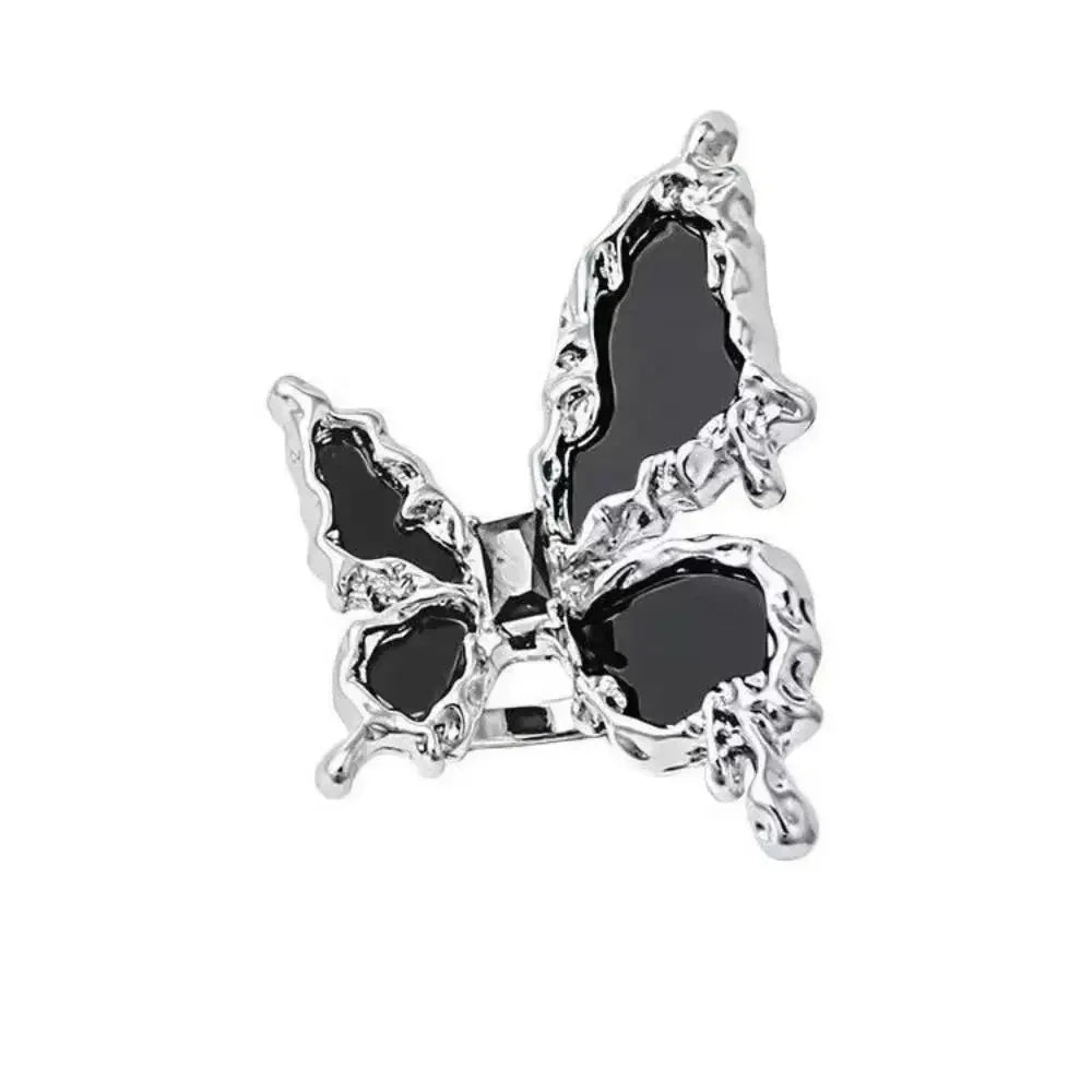 Jewelry Vintage Devil's Eye Ring Delicate Imitated Pearl Glaze Ring Tassels Exaggerated Opening Finger Ring Party Favors