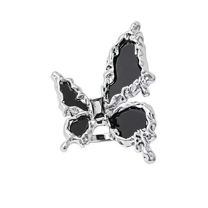 Jewelry Vintage Devil's Eye Ring Delicate Imitated Pearl Glaze Ring Tassels Exaggerated Opening Finger Ring Party Favors