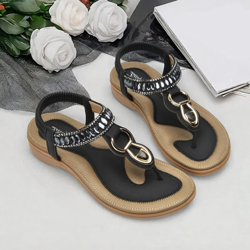 Womens T-Strap Flip Flop Thong Sandals Beach Shoes for Women Comfortable Summer Dressy Flat Sandals