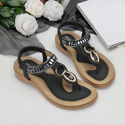 Womens T-Strap Flip Flop Thong Sandals Beach Shoes for Women Comfortable Summer Dressy Flat Sandals