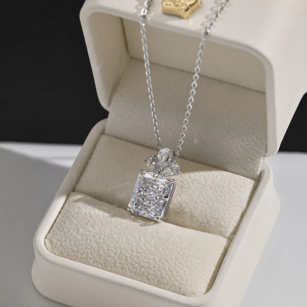 Vinregem Sparkling Crushed Ice Cut Lab Created Sapphire Gems Pendant Necklaces 100% 925 Sterling Silver Fine Jewelry Wholesale