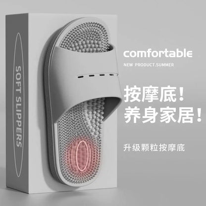 New Slippers for Men Home Use Foot Acupoints for Bathing Anti Slip and Cool Slippers for Men Summer Home Shoes Women Men's Shoes